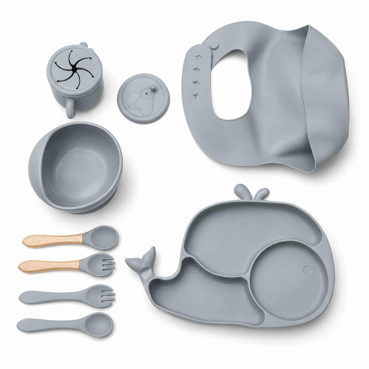 Baby Silicone Feeding Set – Owl Design | Complete Mealtime Set for Babies & Toddlers