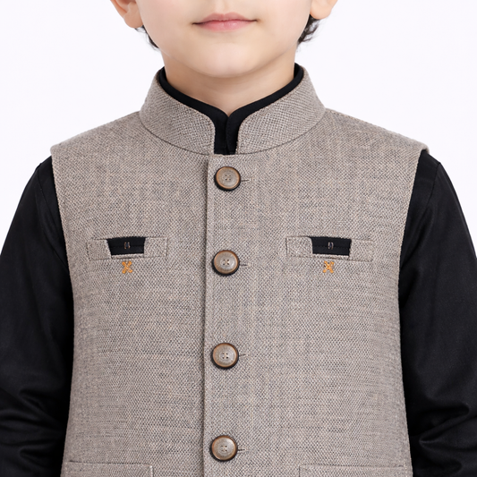 Boys 3-Piece Waistcoat Kurta Shalwar - Premium Traditional Outfit 1-4Y