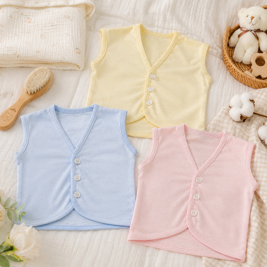 Soft cotton baby vest bodysuits pack of 3