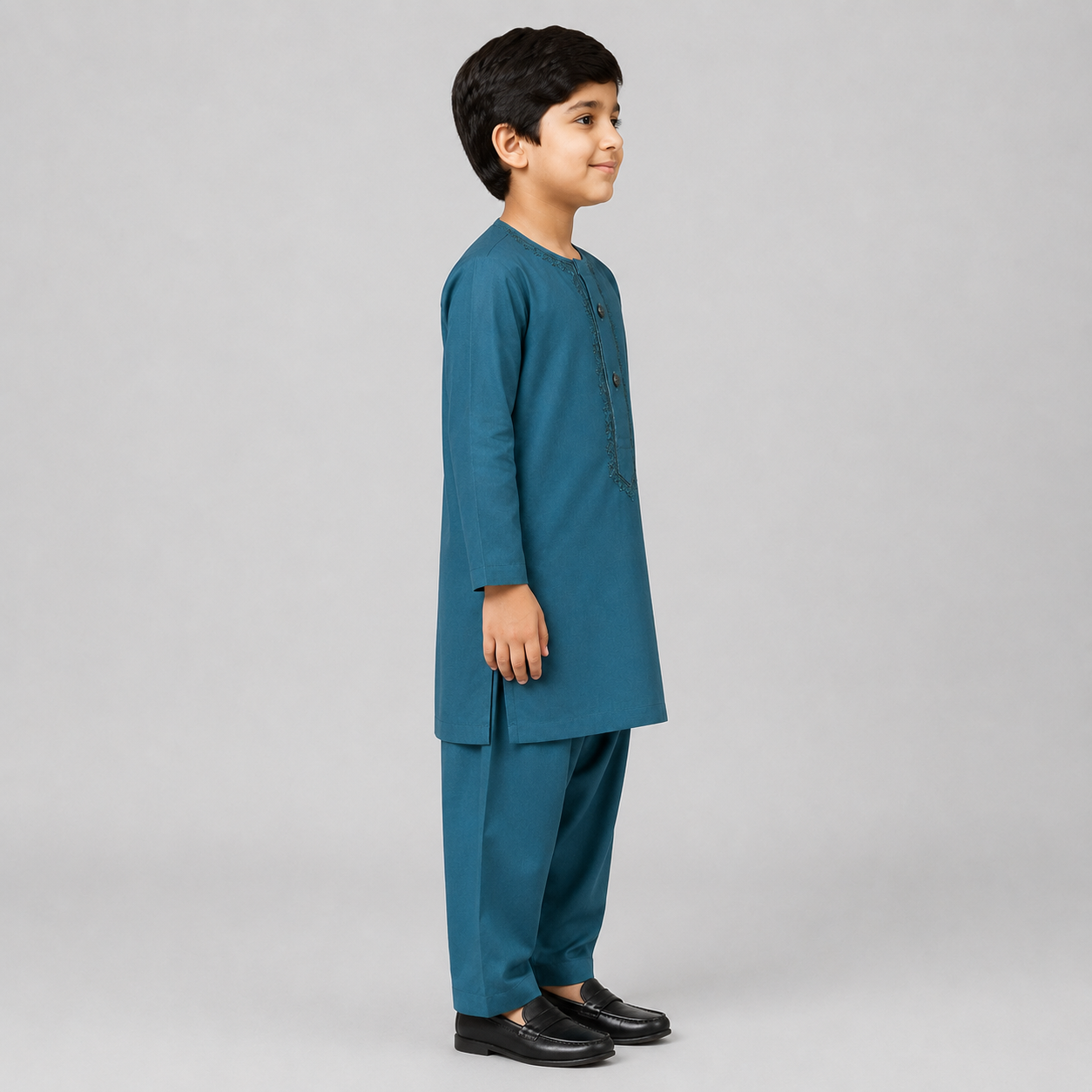 Baby Boys Blue Kurta Shalwar – Soft Cotton 2-Piece Set