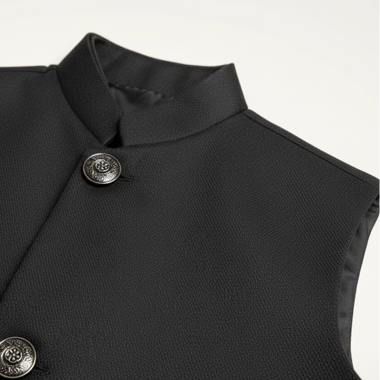 Boys Black Waistcoat - Classic Formal Wear 1-4Y