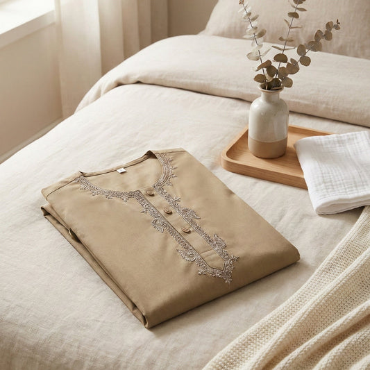 Baby Boy Brown Kurta Shalwar - Traditional Outfit 3-6M