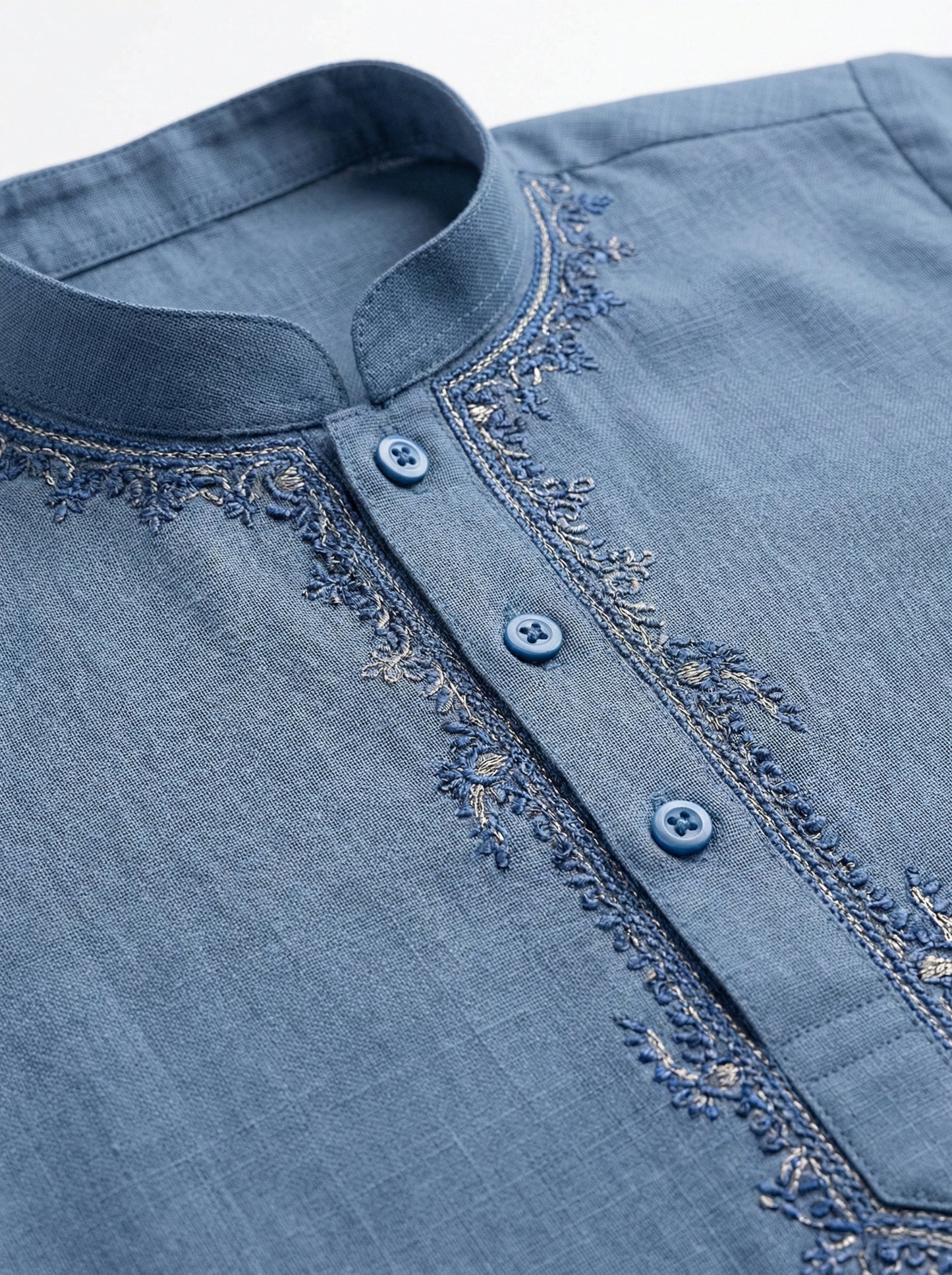 Baby Boy Blue Kurta Shalwar - Traditional Outfit 3-6M