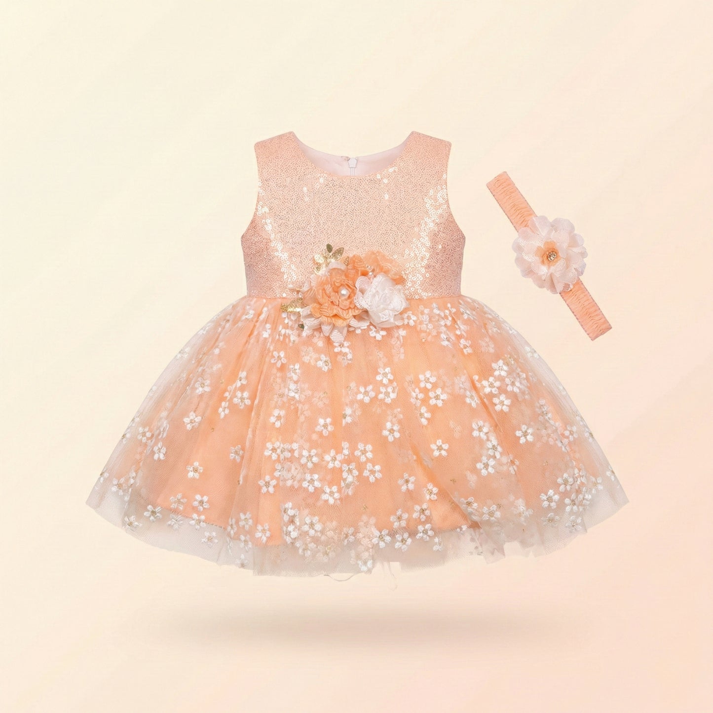 Baby Girl Fancy Frock - Elegant Party Dress 3-12M