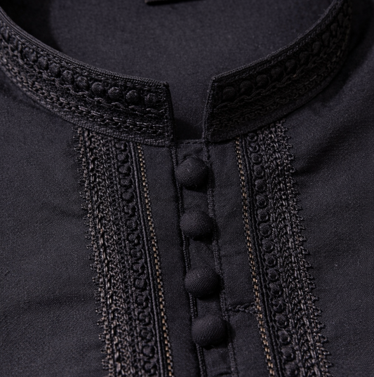 Boys Premium Black Kurta Shalwar - Traditional Outfit 1-7Y