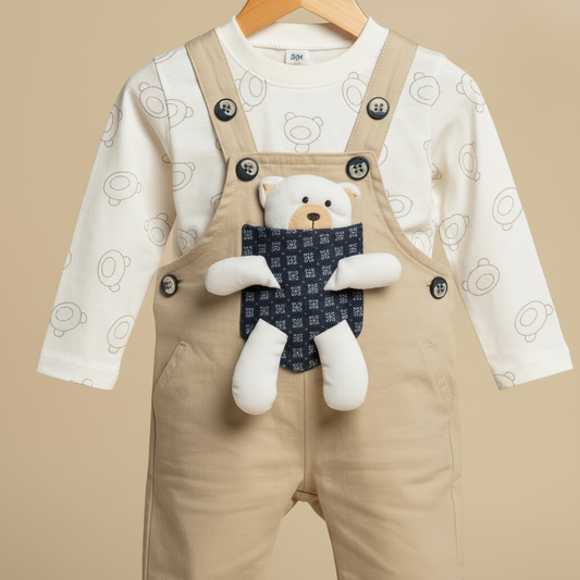 Baby Boy Cute 2-Piece Outfit - Printed Shirt & Trouser Set for Newborns