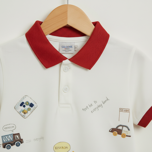 Boys Premium Bold Printed Shirt - Striking Casual Top for Toddlers & Kids 1-6Y