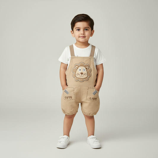 Baby Boys Lion Romper - Cute Lion Printed Two-Piece for Infant Boys 9-24 Months