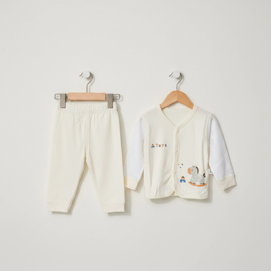 Baby 2-Piece Soft Cotton Suit - Coordinated Top & Bottom Set for Newborns 0-6 Months
