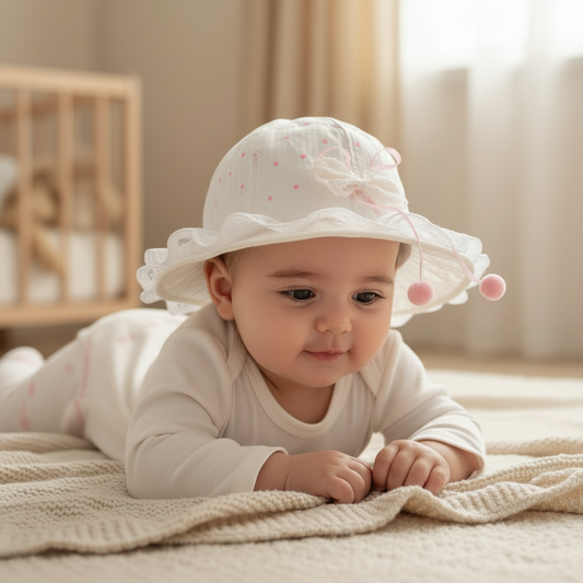 Baby Girls Summer Hat - Stylish Toddler Sun Hat for 1-2 Years