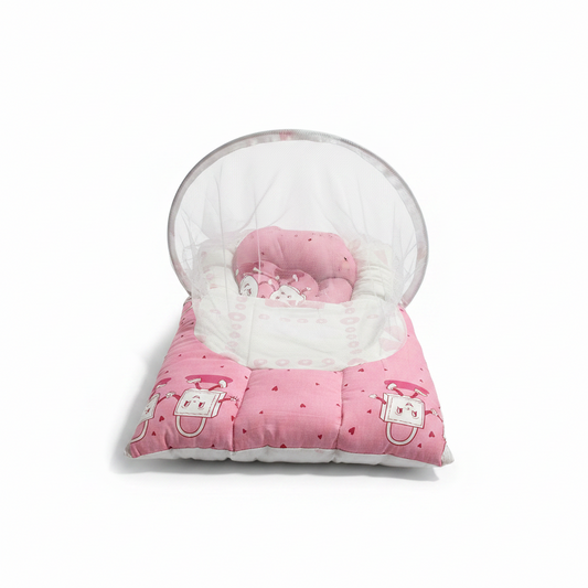 Baby Nest with Mosquito Net โ Infant Lounger for Home & Outdoors