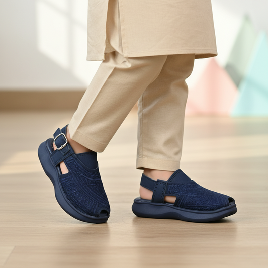 Kids Peshawari Chappal Embroidered Design - Super Soft Sole Sandals