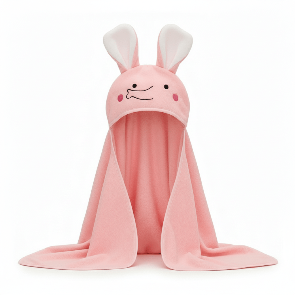 Baby Bath Towel Cotton Pink Elephant Design - Comfort Cubz