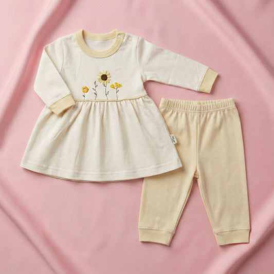Baby Girl Frock - Sunflower Design | 6 - 18 Months - Comfort Cubz