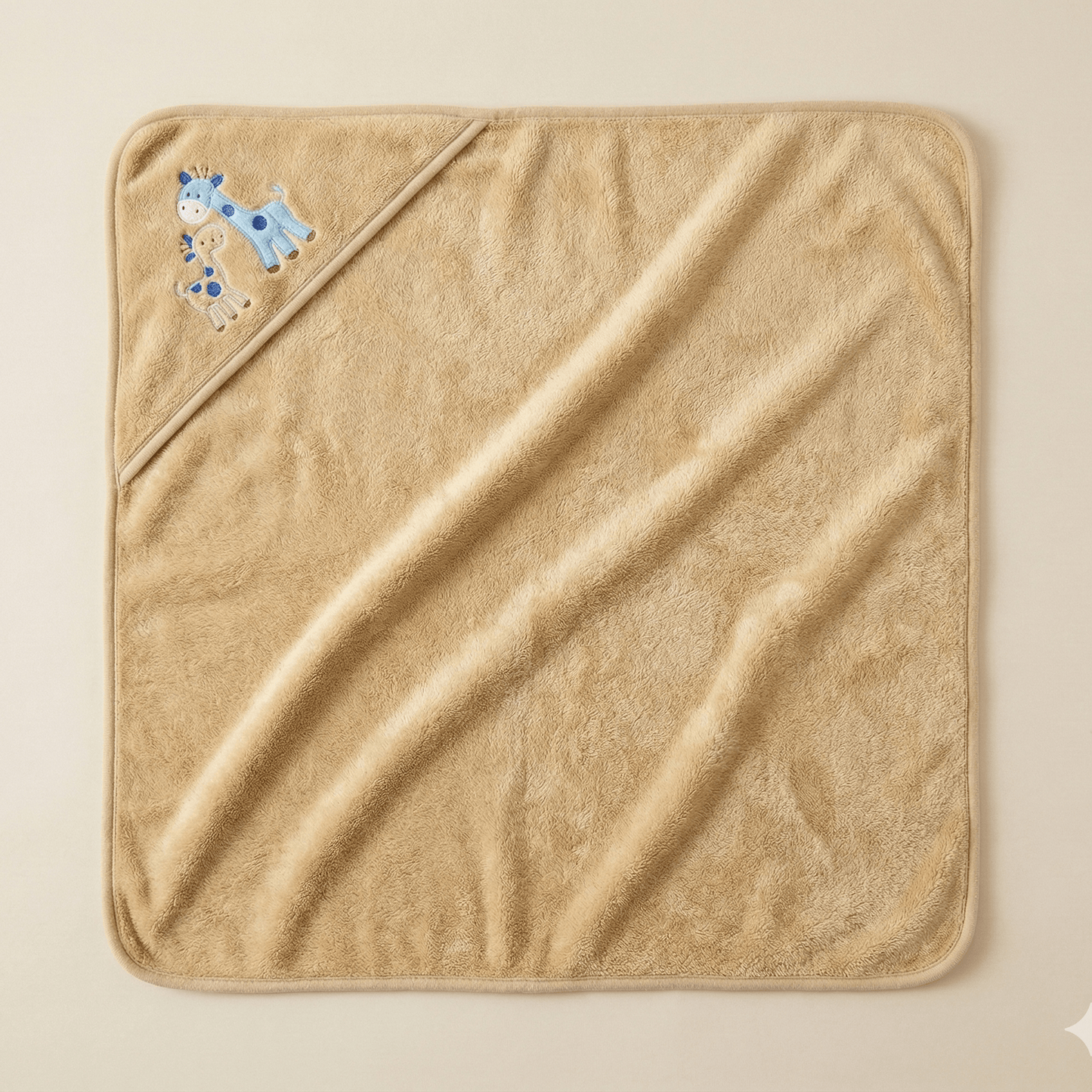 Baby Hooded Shawl Soft Giraffe Design Brown - Comfort Cubz