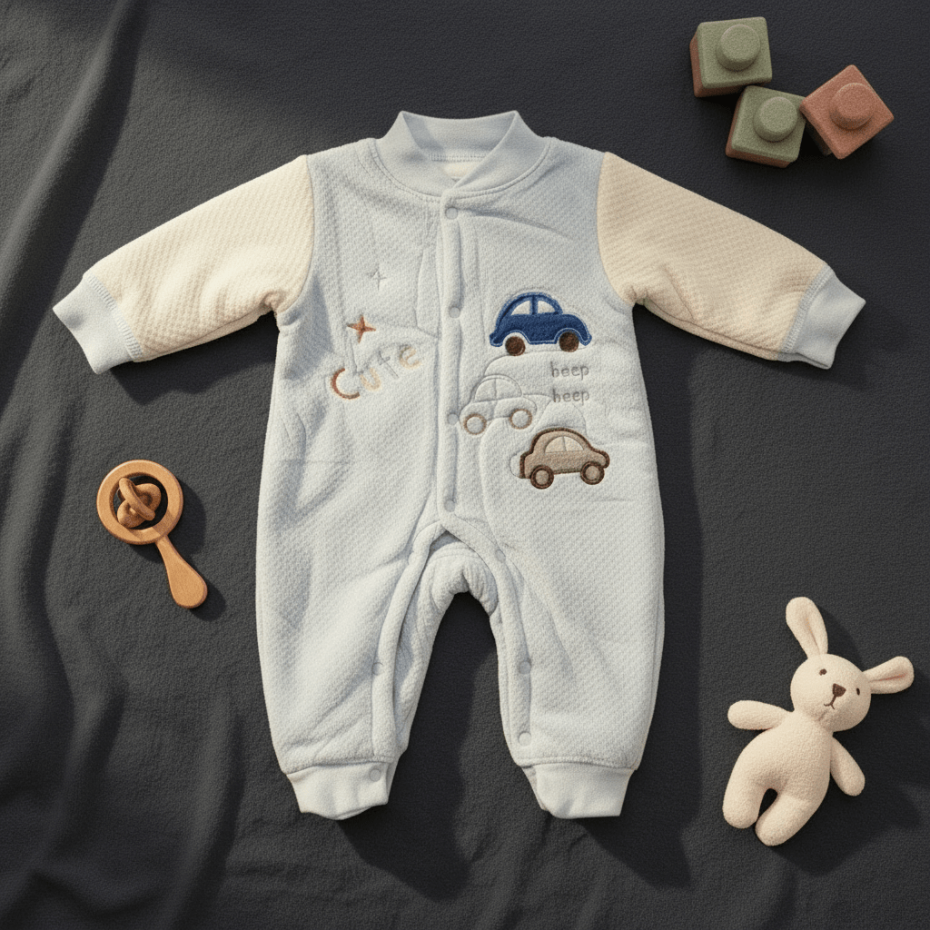 Baby Romper Cotton Car Design 0 - 9 Months - Comfort Cubz
