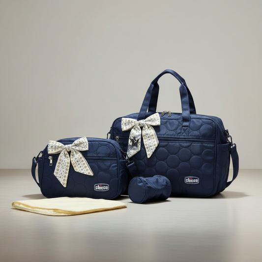 Baby Diaper Bag Set with Changing Mat - Large Capacity Premium Mummy Bag Complete