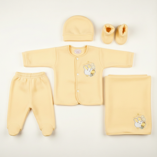 Premium 5-Piece Newborn Starter Set - Essential Baby Outfit for 0-3 Months