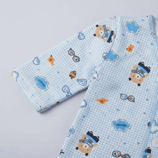 Premium Newborn First Wear Set - Blue Checked Design 2 - Piece Outfit 0 - 3 Months - Comfort Cubz