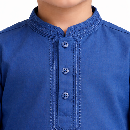 Eid Bundle - Royal Blue Kurta Shalwar & Sandal Bundle