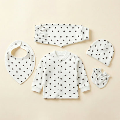 5 - Piece Newborn First Wear Set - Soft Cotton Star Design 0 - 3M - Comfort Cubz