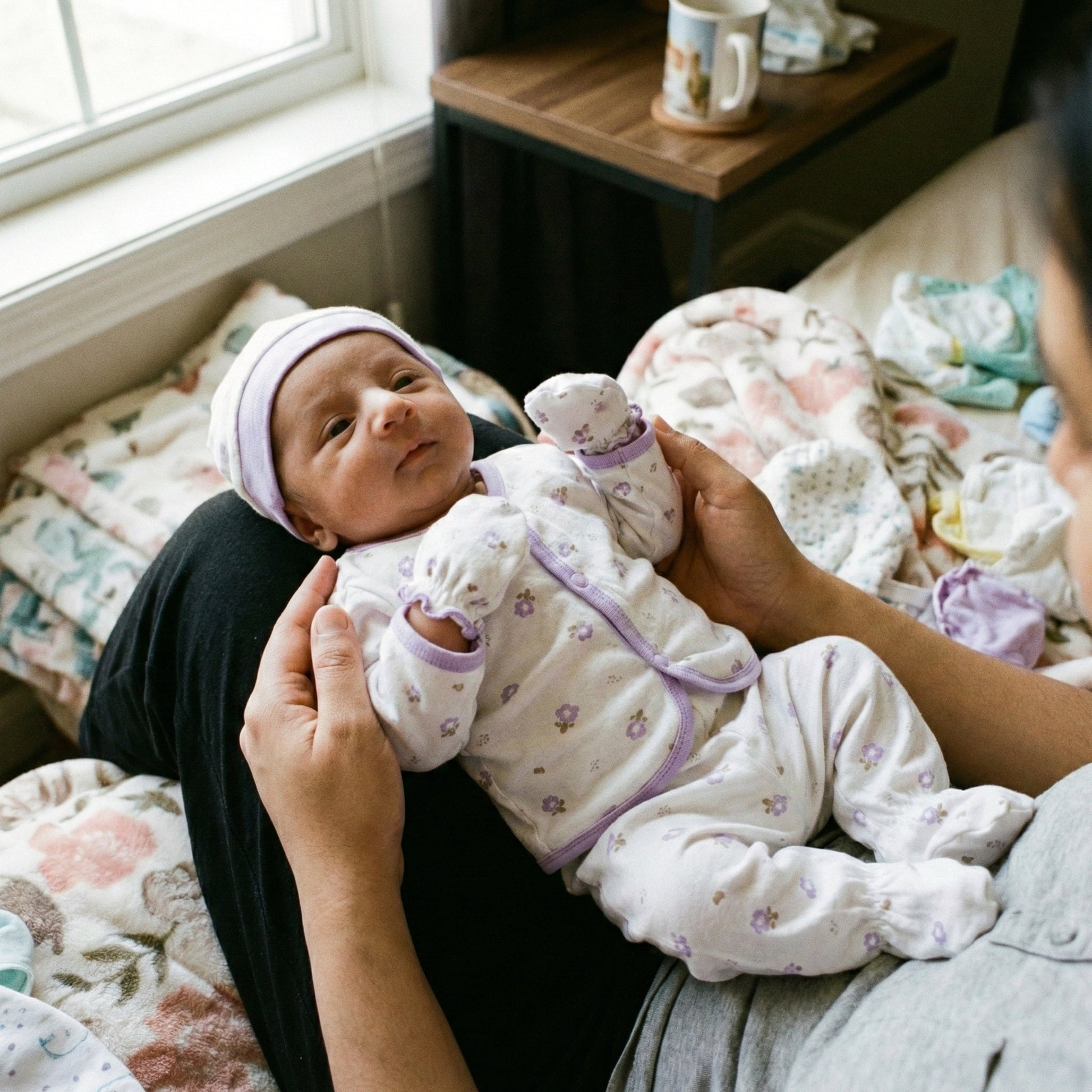 5 - Piece Newborn Soft Cotton Set - Complete Starter Outfit 0 - 3M - Comfort Cubz