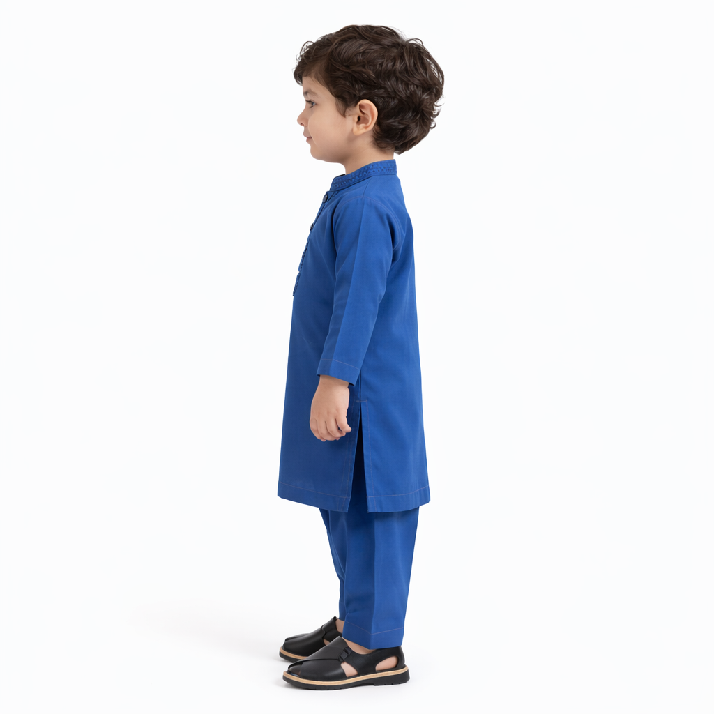 Eid Bundle - Royal Blue Kurta Shalwar & Sandal Bundle
