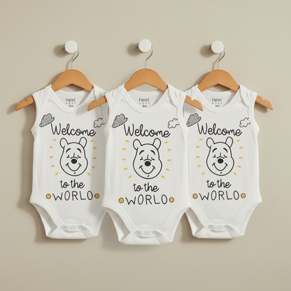 Baby Sleeveless Bodysuit - Soft Cotton Pack of 3 in Assorted Colours for Newborns