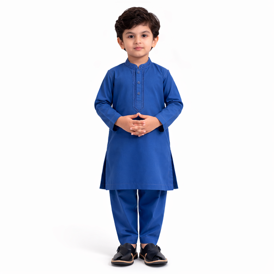 Eid Bundle - Royal Blue Kurta Shalwar & Sandal Bundle