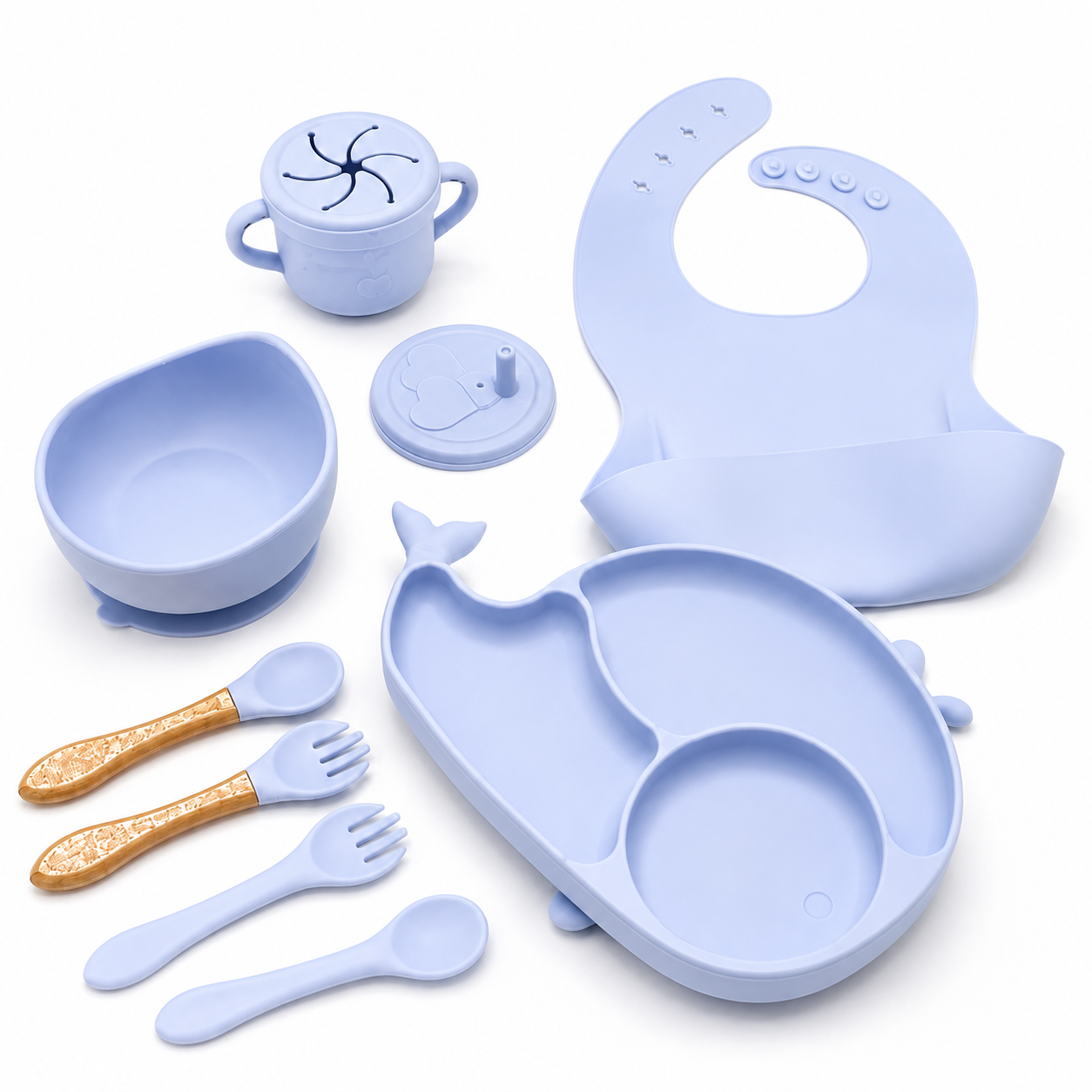 Baby Silicone Feeding Set – Owl Design | Complete Mealtime Set for Babies & Toddlers