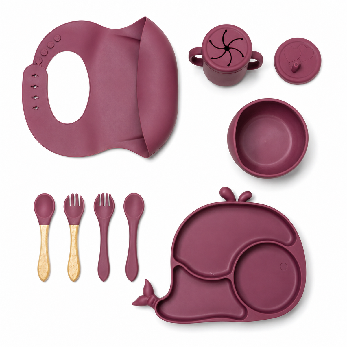 Baby Silicone Feeding Set – Owl Design | Complete Mealtime Set for Babies & Toddlers
