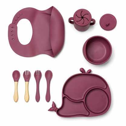 Baby Silicone Feeding Set – Owl Design | Complete Mealtime Set for Babies & Toddlers