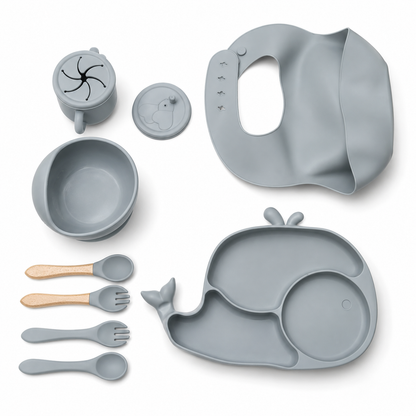 Baby Silicone Feeding Set – Owl Design | Complete Mealtime Set for Babies & Toddlers