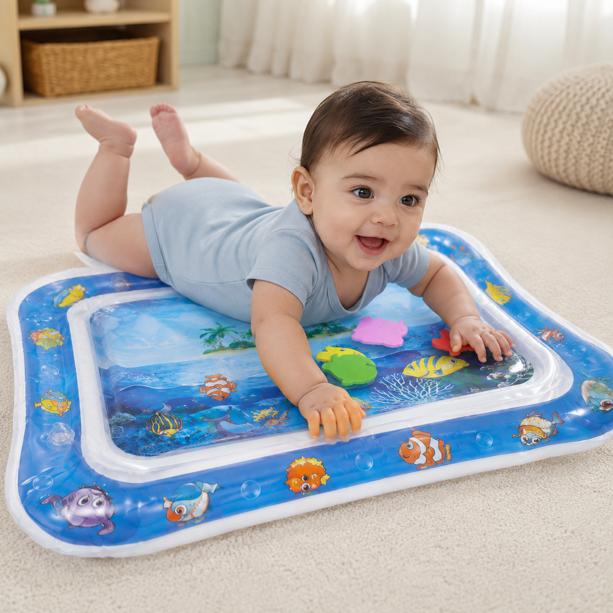 Inflatable Baby Tummy Time Water Mat – Ocean Adventure