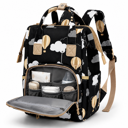 Baby Diaper Bag – Large Multi-Compartment Shoulder Bag | Purple, Navy & Black