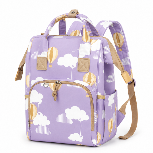 Baby Diaper Bag – Large Multi-Compartment Shoulder Bag | Purple, Navy & Black