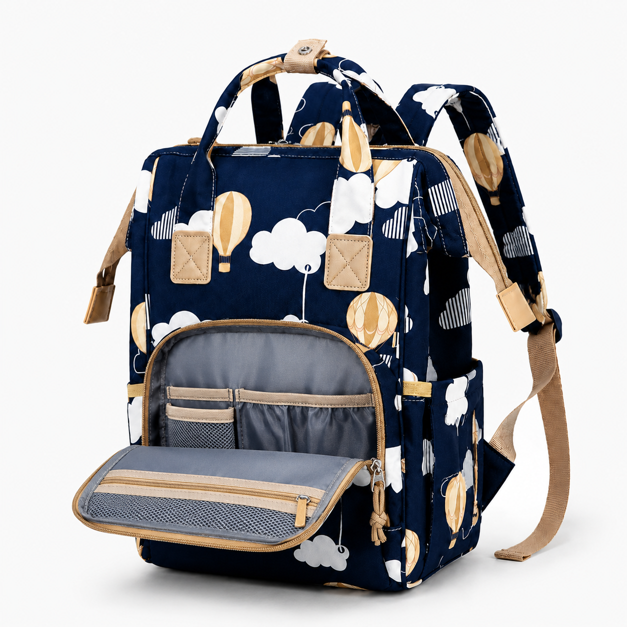 Baby Diaper Bag – Large Multi-Compartment Shoulder Bag | Purple, Navy & Black