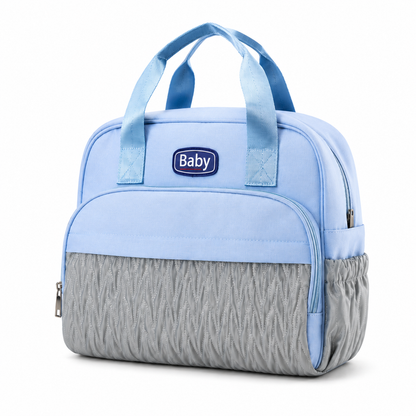 Baby Diaper Bag – Multi-Compartment Handbag Style | Light Blue & Pink