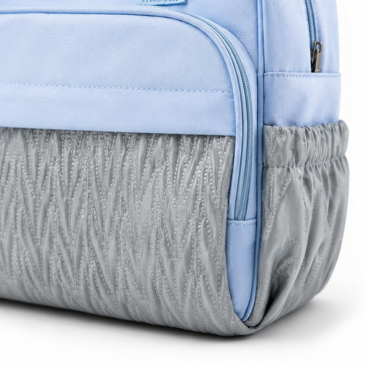 Baby Diaper Bag – Multi-Compartment Handbag Style | Light Blue & Pink