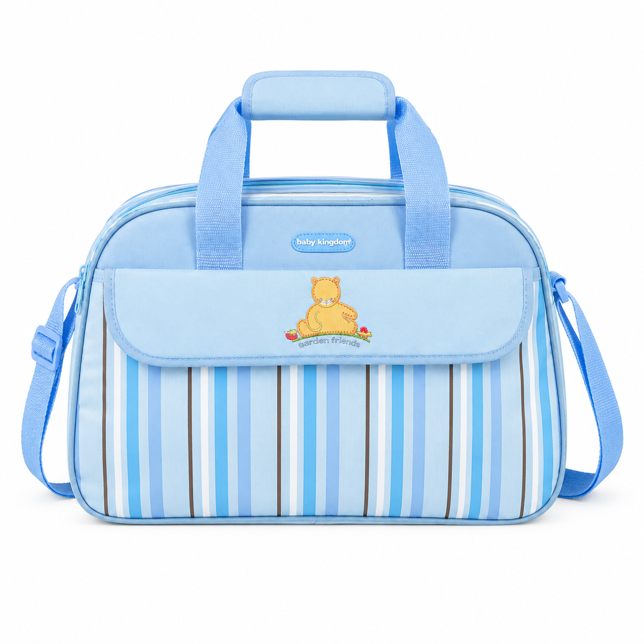 D-Shape Baby Diaper Bag – Multi-Compartment with Changing Mat | Light Blue & Purple