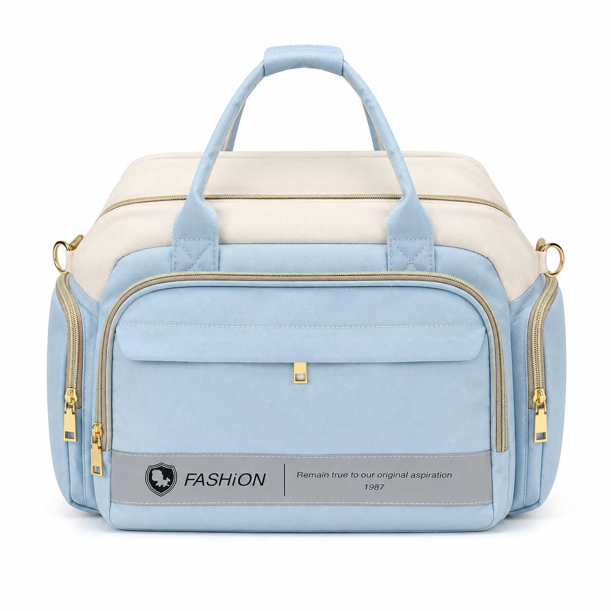 Baby Diaper Bag Handbag Style - Stylish Mummy Bag in Pink & Light Blue