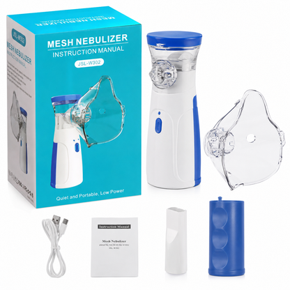Portable Mesh Nebulizer W302 – Compact Rechargeable USB Breathing Machine for Kids