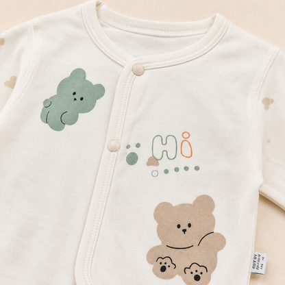Baby 2-Piece Soft Cotton Bear Design Set – Top & Bottom for Newborns 0–6 Months