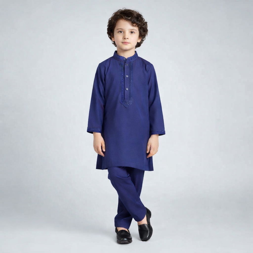 Boys Magenta Kurta Shalwar Set - Premium Traditional Outfit