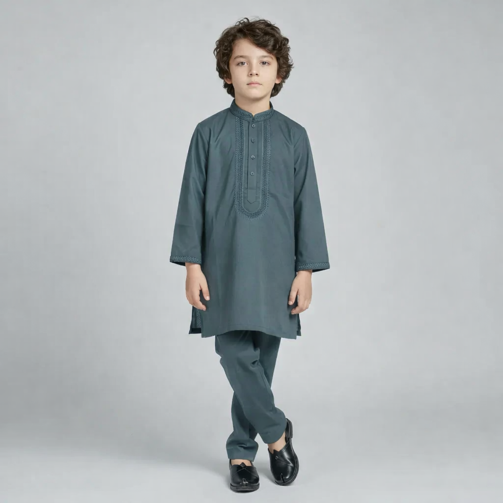 Boys Magenta Kurta Shalwar Set - Premium Traditional Outfit