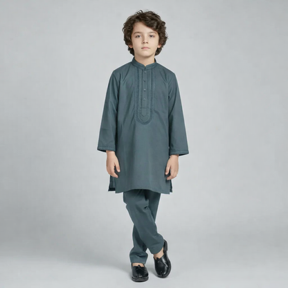 Boys Magenta Kurta Shalwar Set - Premium Traditional Outfit