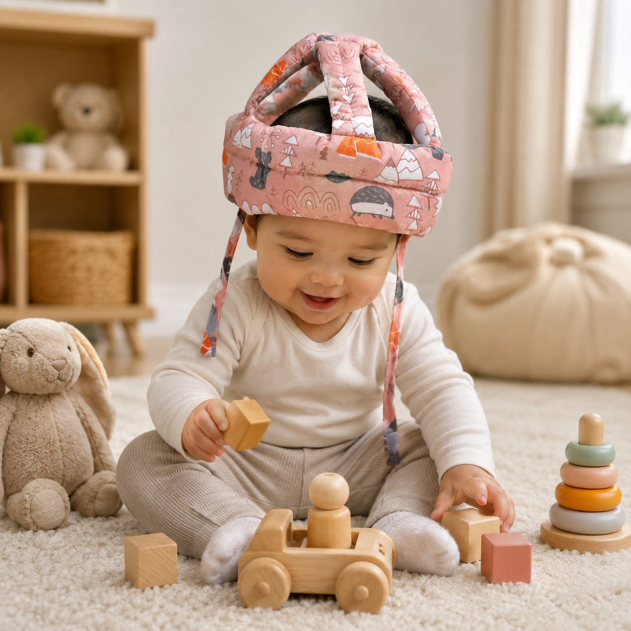 Baby Head Safety Helmet – Soft Protective Headguard for Infant & Toddler