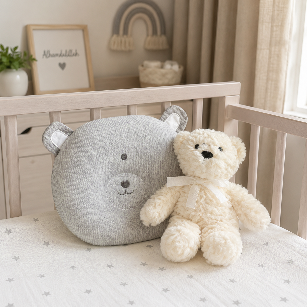 Fancy Decorative Pillow – Gray | Premium Soft Cushion for Kids & Home