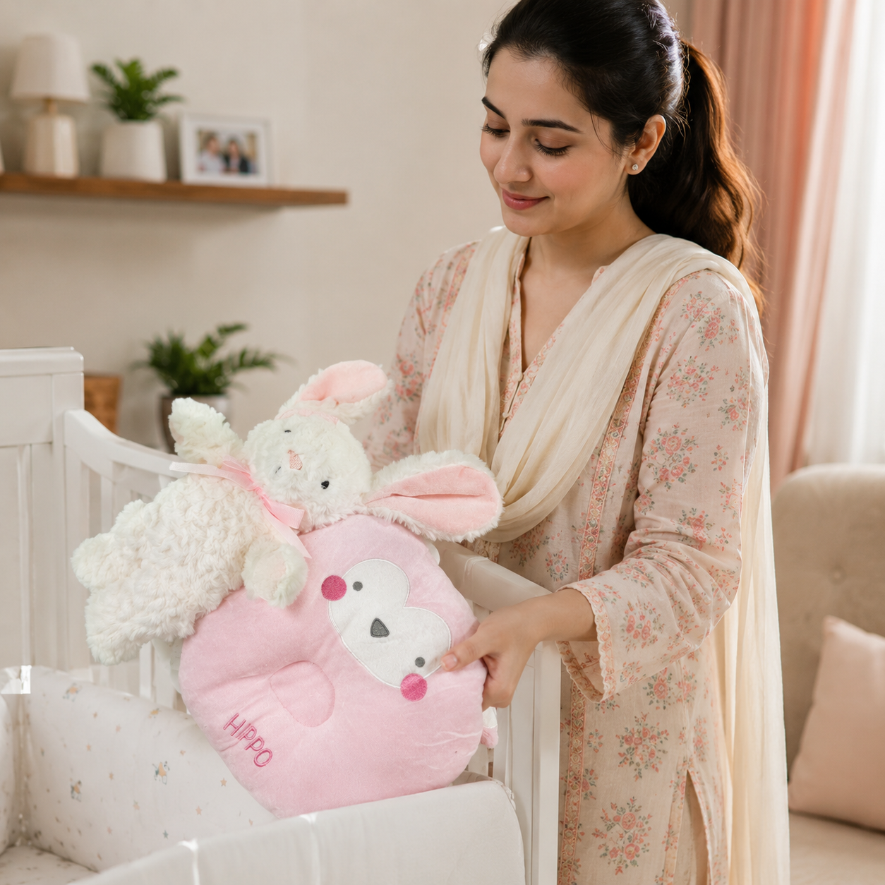 Fancy Decorative Pillow – Pink |  Premium Soft Cushion for Kids & Home