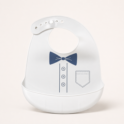 Baby Silicone Bib – Waterproof Soft Feeding Bib | White, Blue, Pink & Red